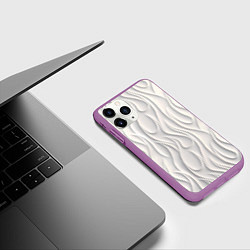 Чехол iPhone 11 Pro матовый Рельефный узор, цвет: 3D-фиолетовый — фото 2