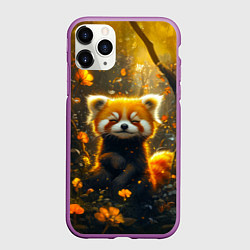 Чехол iPhone 11 Pro матовый Умилительная красная панда, цвет: 3D-фиолетовый