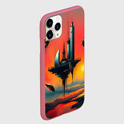 Чехол iPhone 11 Pro матовый Абстракция в стиле сюрреализма, цвет: 3D-малиновый — фото 2