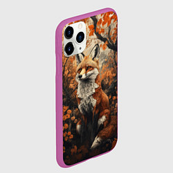 Чехол iPhone 11 Pro матовый Лис в лесной чаще, цвет: 3D-фиолетовый — фото 2