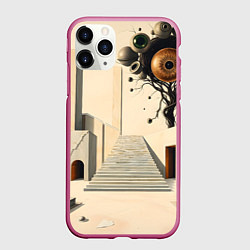 Чехол iPhone 11 Pro матовый Архитектурный сюр, цвет: 3D-малиновый