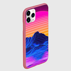 Чехол iPhone 11 Pro матовый Неоновый закат, цвет: 3D-малиновый — фото 2