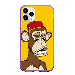 Чехол iPhone 11 Pro матовый NFT ape monkey, цвет: 3D-фиолетовый