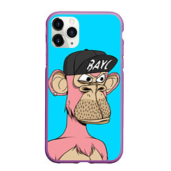 Чехол iPhone 11 Pro матовый NFT pink ape, цвет: 3D-фиолетовый