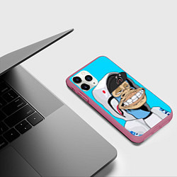 Чехол iPhone 11 Pro матовый NFT ape in the hood, цвет: 3D-малиновый — фото 2