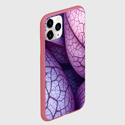 Чехол iPhone 11 Pro матовый Прожилки экзотического растения, цвет: 3D-малиновый — фото 2