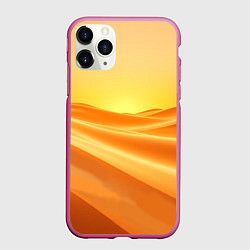 Чехол iPhone 11 Pro матовый Золотые пески, цвет: 3D-малиновый