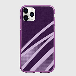 Чехол iPhone 11 Pro матовый Фиолетовый абстрактный с полосой, цвет: 3D-фиолетовый