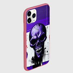 Чехол iPhone 11 Pro матовый Пурпурный зловещий череп, цвет: 3D-малиновый — фото 2