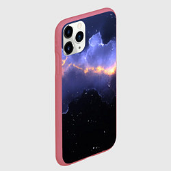 Чехол iPhone 11 Pro матовый Молния в фиолетовом небе текстура, цвет: 3D-малиновый — фото 2