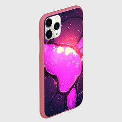 Чехол iPhone 11 Pro матовый Розовая текстура разлом плит, цвет: 3D-малиновый — фото 2