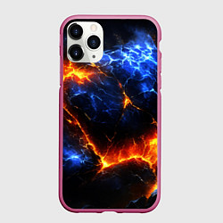 Чехол iPhone 11 Pro матовый Лада и лед в разломе плит, цвет: 3D-малиновый