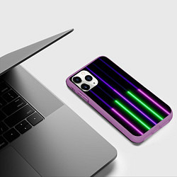 Чехол iPhone 11 Pro матовый Color Purple green pink, цвет: 3D-фиолетовый — фото 2
