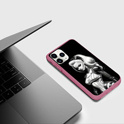 Чехол iPhone 11 Pro матовый Барби - киберпанк нейроарт, цвет: 3D-малиновый — фото 2