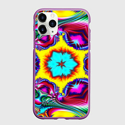Чехол iPhone 11 Pro матовый Абстракция узор фракталы, цвет: 3D-фиолетовый