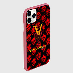 Чехол iPhone 11 Pro матовый Samurai cyberpunk, цвет: 3D-малиновый — фото 2