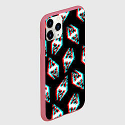 Чехол iPhone 11 Pro матовый Skyrim glitch logo patten, цвет: 3D-малиновый — фото 2