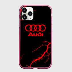 Чехол iPhone 11 Pro матовый Audi storm, цвет: 3D-малиновый