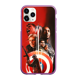 Чехол iPhone 11 Pro матовый Капитан Америка Новый мир, цвет: 3D-фиолетовый