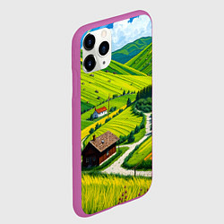 Чехол iPhone 11 Pro матовый Русская душа и поле, цвет: 3D-фиолетовый — фото 2