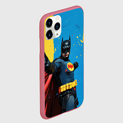 Чехол iPhone 11 Pro матовый Бэтмен предупреждает, цвет: 3D-малиновый — фото 2