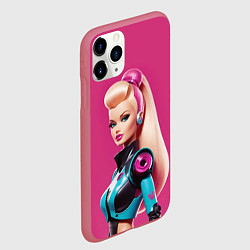 Чехол iPhone 11 Pro матовый Кукла Барби - киберпанк, цвет: 3D-малиновый — фото 2
