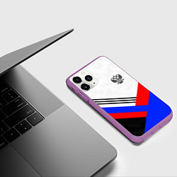 Чехол iPhone 11 Pro матовый Герб России - минимализм, цвет: 3D-фиолетовый — фото 2