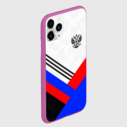 Чехол iPhone 11 Pro матовый Герб России - минимализм, цвет: 3D-фиолетовый — фото 2