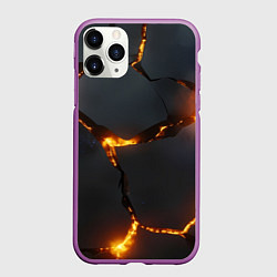 Чехол iPhone 11 Pro матовый Разлом на матовой текстуре, цвет: 3D-фиолетовый