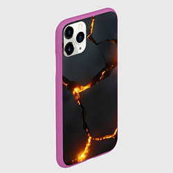 Чехол iPhone 11 Pro матовый Разлом на матовой текстуре, цвет: 3D-фиолетовый — фото 2