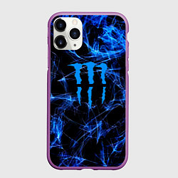 Чехол iPhone 11 Pro матовый Monster energy искры дымы, цвет: 3D-фиолетовый