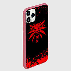 Чехол iPhone 11 Pro матовый Ведьмак красные краски, цвет: 3D-малиновый — фото 2
