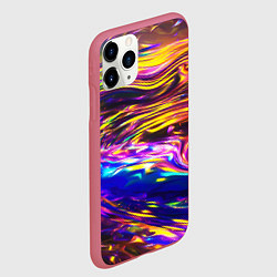 Чехол iPhone 11 Pro матовый Неоновые полосы текстура, цвет: 3D-малиновый — фото 2