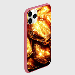Чехол iPhone 11 Pro матовый Золотые объемные слитки текстура, цвет: 3D-малиновый — фото 2