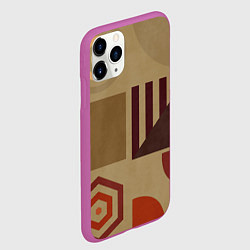 Чехол iPhone 11 Pro матовый Геометрические фигуры 2025, цвет: 3D-фиолетовый — фото 2
