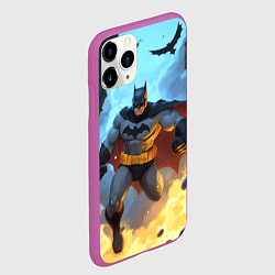 Чехол iPhone 11 Pro матовый Бэтмен в прыжке, цвет: 3D-фиолетовый — фото 2