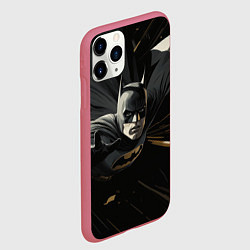 Чехол iPhone 11 Pro матовый Бэтмен черный плащ, цвет: 3D-малиновый — фото 2