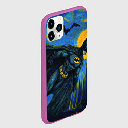 Чехол iPhone 11 Pro матовый Бэтмен в стиле Ван-Гога, цвет: 3D-фиолетовый — фото 2