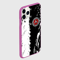 Чехол iPhone 11 Pro матовый Mercedes краски текстура, цвет: 3D-фиолетовый — фото 2