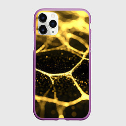 Чехол iPhone 11 Pro матовый Золотая паутина текстура, цвет: 3D-фиолетовый