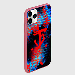 Чехол iPhone 11 Pro матовый Doom космическая абстракция, цвет: 3D-малиновый — фото 2
