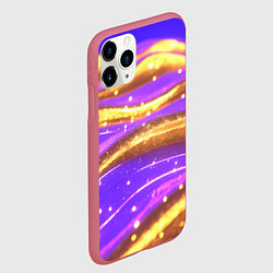 Чехол iPhone 11 Pro матовый Блестящая волнистая текстура, цвет: 3D-малиновый — фото 2