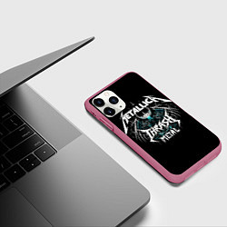Чехол iPhone 11 Pro матовый Metallica group - thrash metal style, цвет: 3D-малиновый — фото 2