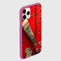 Чехол iPhone 11 Pro матовый Клюшка для хоккея с мячом, цвет: 3D-фиолетовый — фото 2