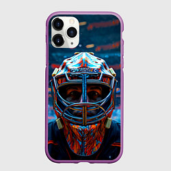 Чехол iPhone 11 Pro матовый Голкипер в маске, цвет: 3D-фиолетовый