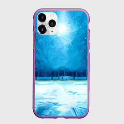 Чехол iPhone 11 Pro матовый Хоккейная площадка, цвет: 3D-фиолетовый