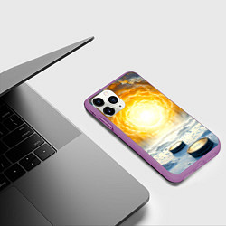 Чехол iPhone 11 Pro матовый Шайбы в лесу, цвет: 3D-фиолетовый — фото 2