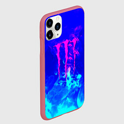Чехол iPhone 11 Pro матовый Monster energy дым неоновый, цвет: 3D-малиновый — фото 2
