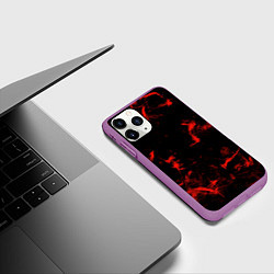 Чехол iPhone 11 Pro матовый Color red black, цвет: 3D-фиолетовый — фото 2
