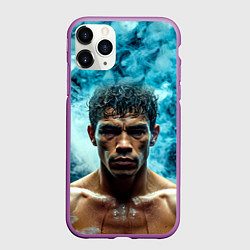 Чехол iPhone 11 Pro матовый Артуро Гатти в дыму, цвет: 3D-фиолетовый